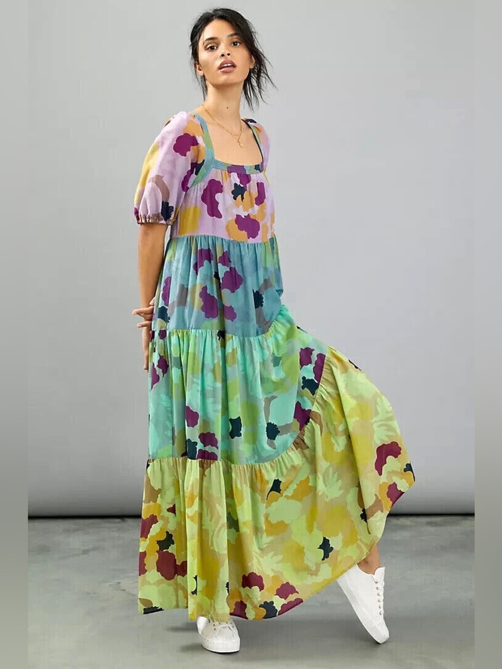 Anthropologie Caroline Tiered Maxi Dress